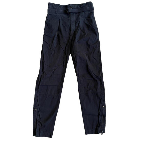 rag & bone Belted Hunter Cargo Pant Cropped Pleated Front Black Womens Size 26 - Picture 5 of 8